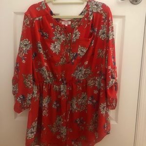Floral 3/4 Sleeve Blouse